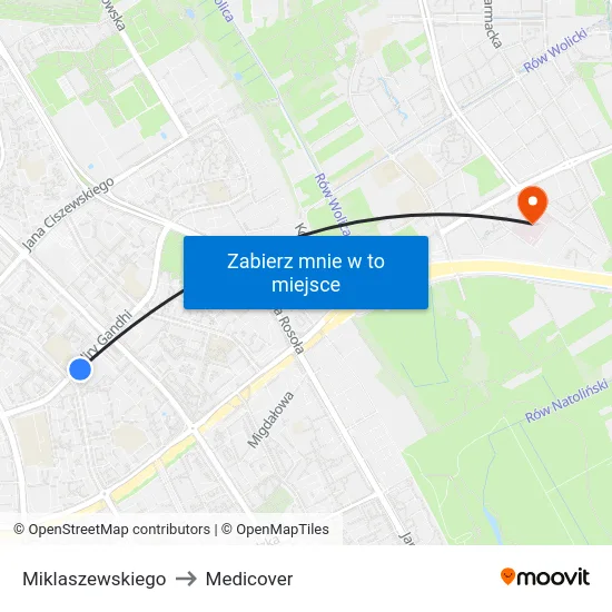 Miklaszewskiego to Medicover map