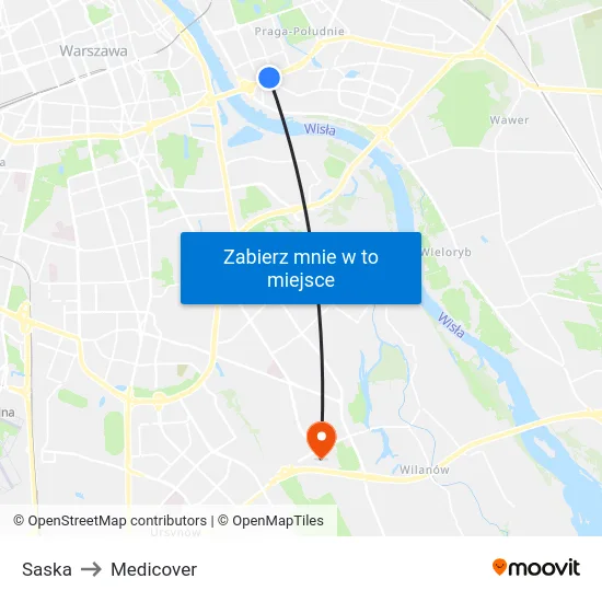 Saska to Medicover map