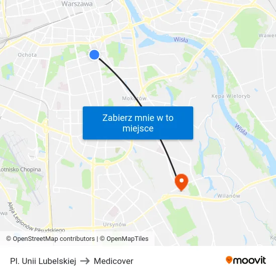 Pl. Unii Lubelskiej to Medicover map