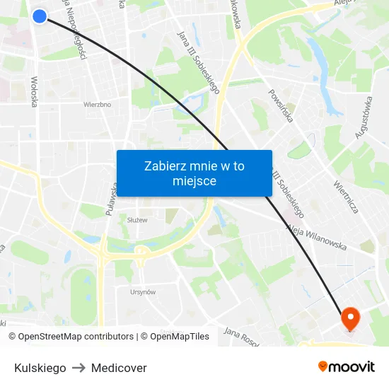 Kulskiego to Medicover map