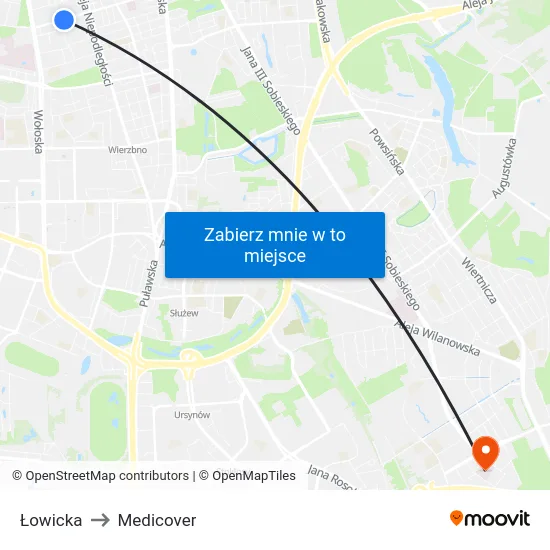 Łowicka to Medicover map