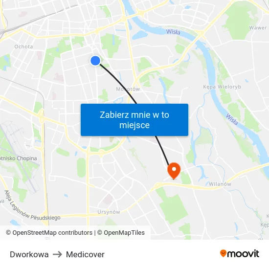 Dworkowa to Medicover map
