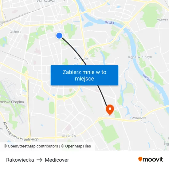 Rakowiecka to Medicover map