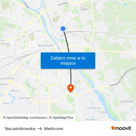 Naczelnikowska to Medicover map