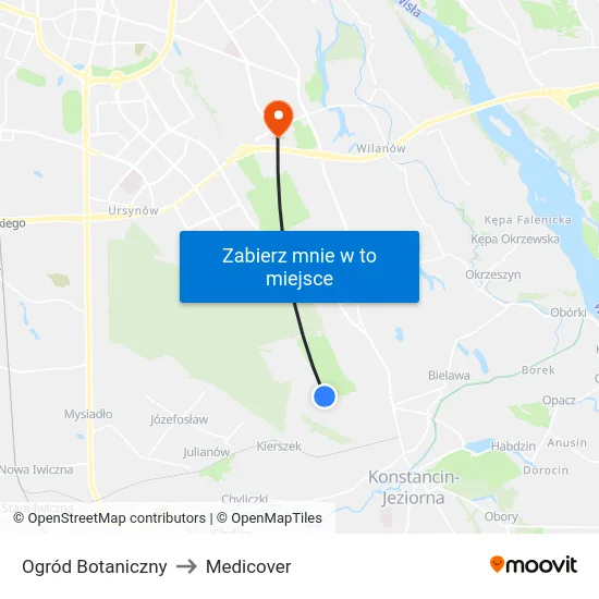 Ogród Botaniczny to Medicover map