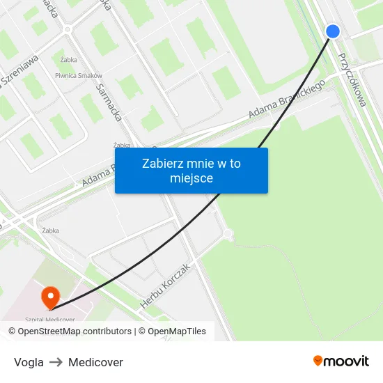 Vogla to Medicover map