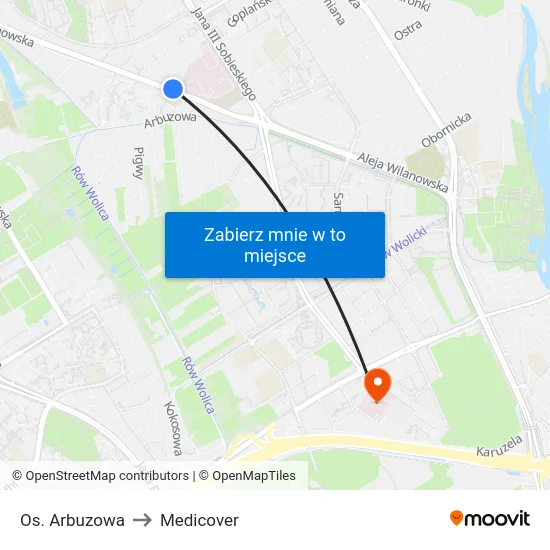 Os. Arbuzowa to Medicover map