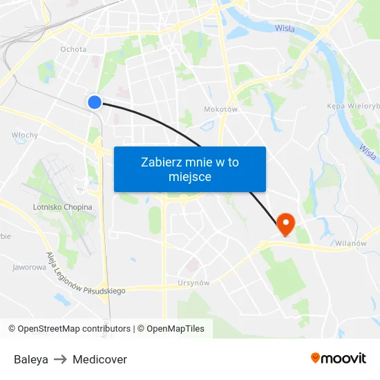 Baleya to Medicover map