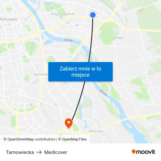 Tarnowiecka to Medicover map