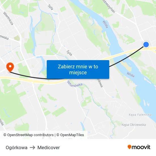 Ogórkowa to Medicover map