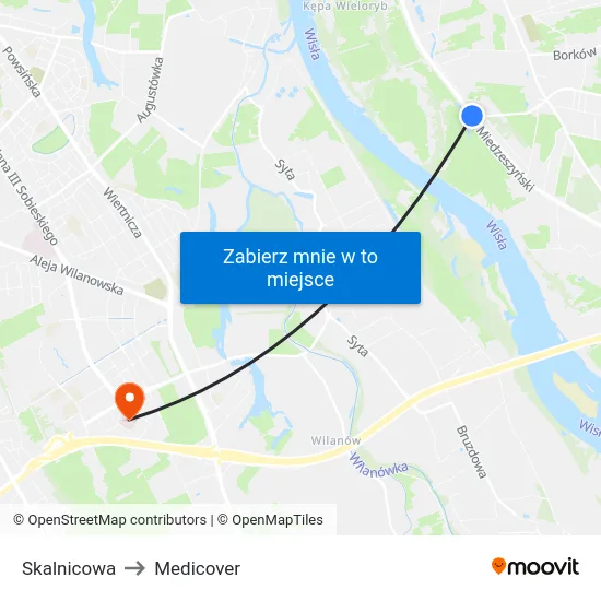Skalnicowa to Medicover map