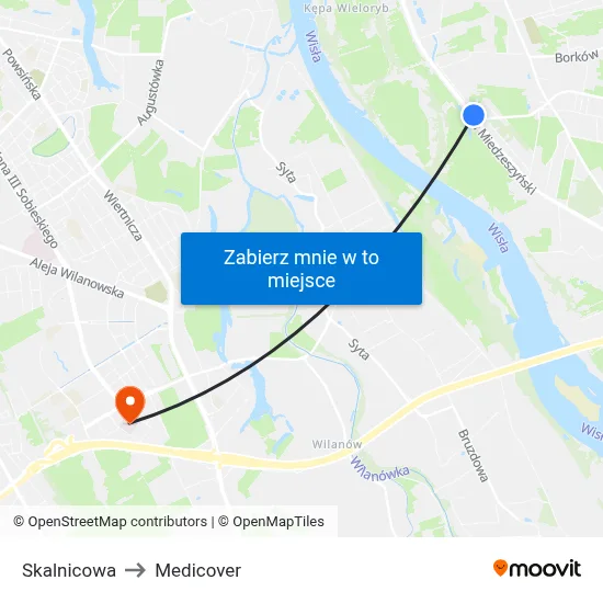 Skalnicowa to Medicover map