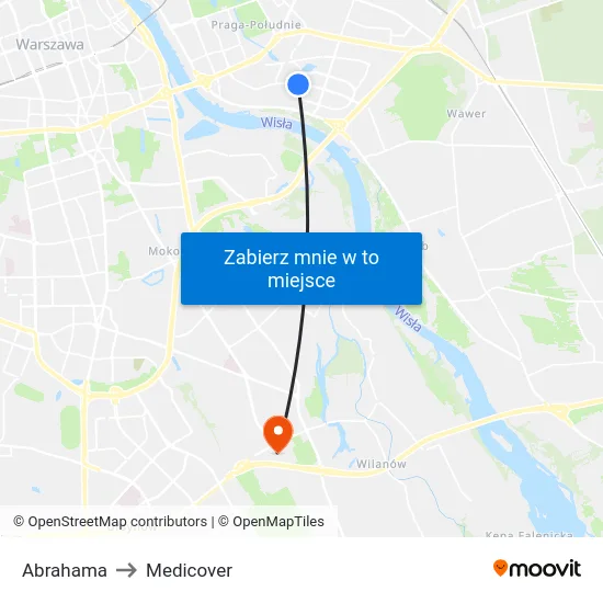 Abrahama to Medicover map