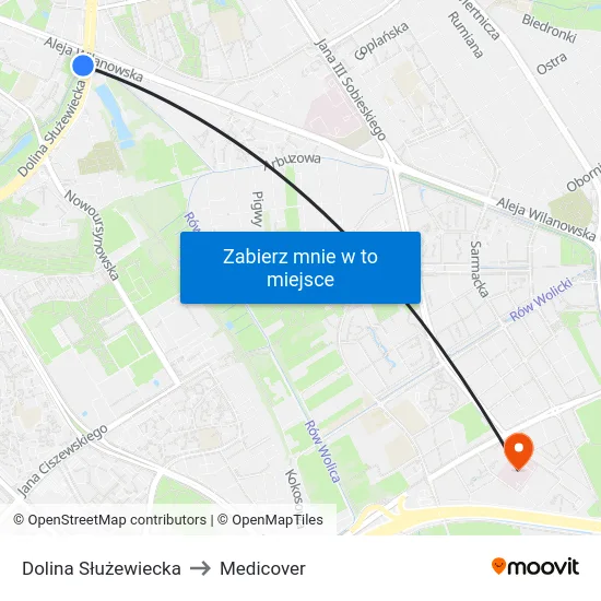 Dolina Służewiecka to Medicover map