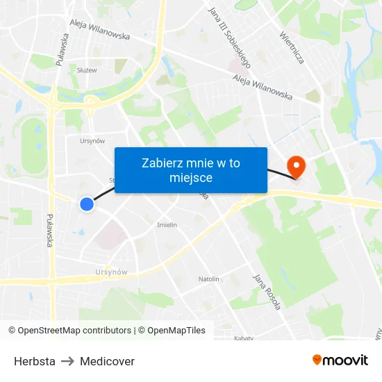 Herbsta to Medicover map