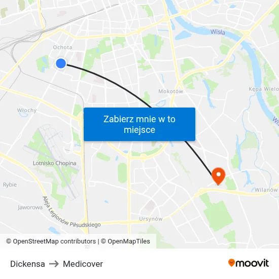 Dickensa to Medicover map