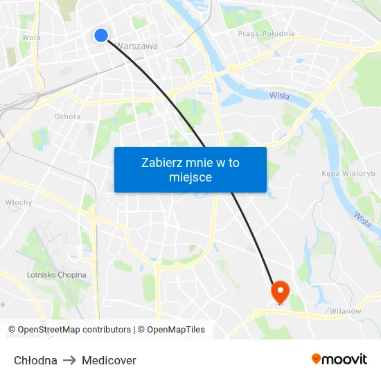Chłodna to Medicover map
