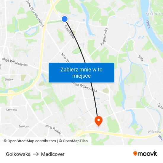 Gołkowska to Medicover map