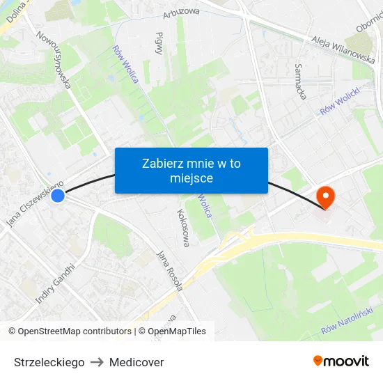 Strzeleckiego to Medicover map