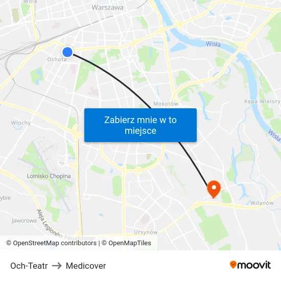 Och-Teatr to Medicover map