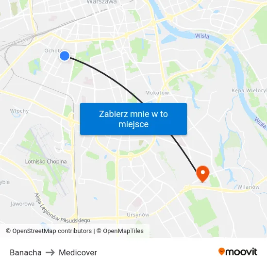 Banacha to Medicover map