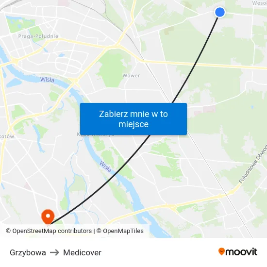 Grzybowa to Medicover map