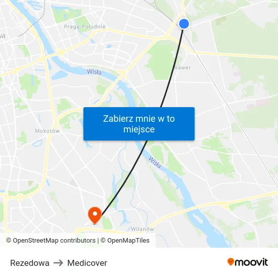 Rezedowa to Medicover map