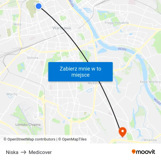 Niska to Medicover map
