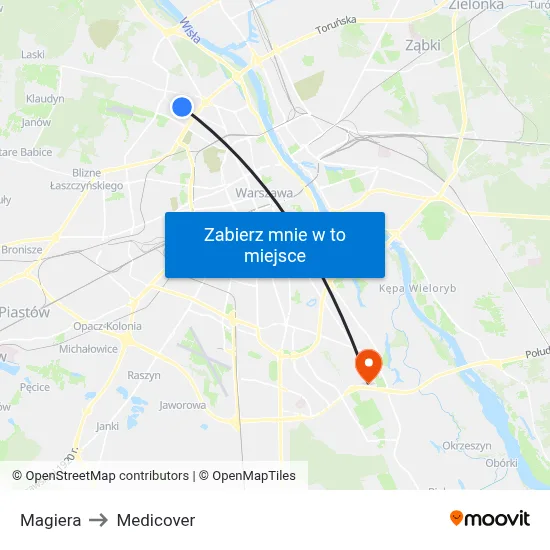 Magiera to Medicover map
