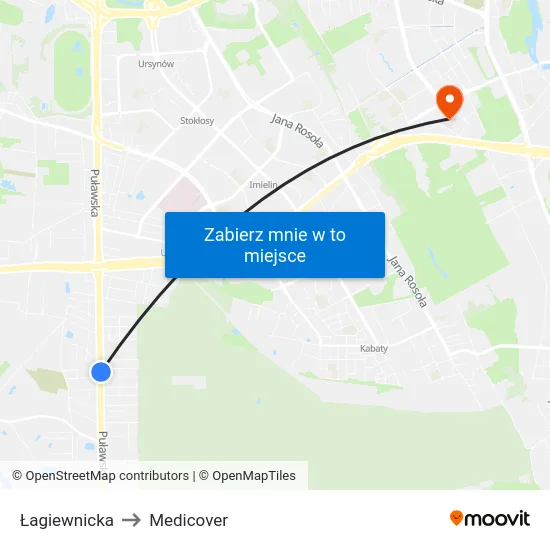 Łagiewnicka to Medicover map