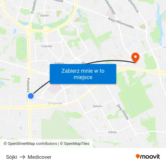 Sójki to Medicover map
