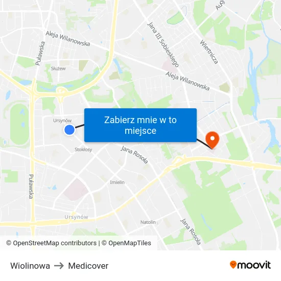 Wiolinowa to Medicover map