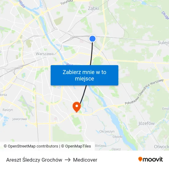 Areszt Śledczy Grochów to Medicover map