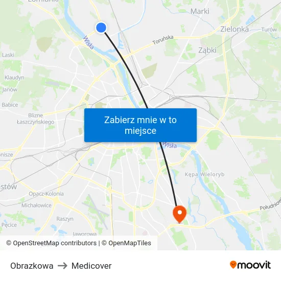 Obrazkowa to Medicover map