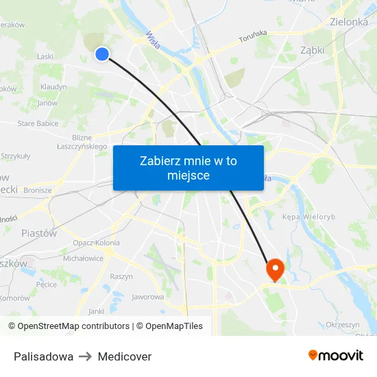 Palisadowa to Medicover map