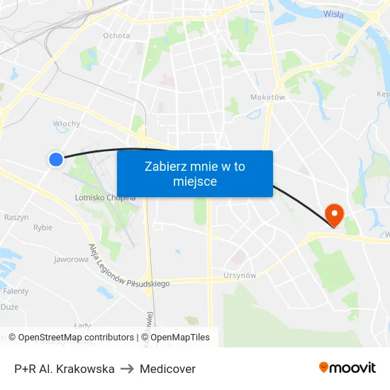 P+R Al. Krakowska to Medicover map