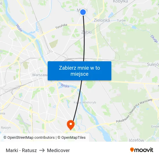 Marki - Ratusz to Medicover map
