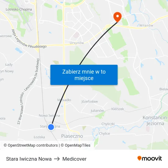 Stara Iwiczna Nowa to Medicover map