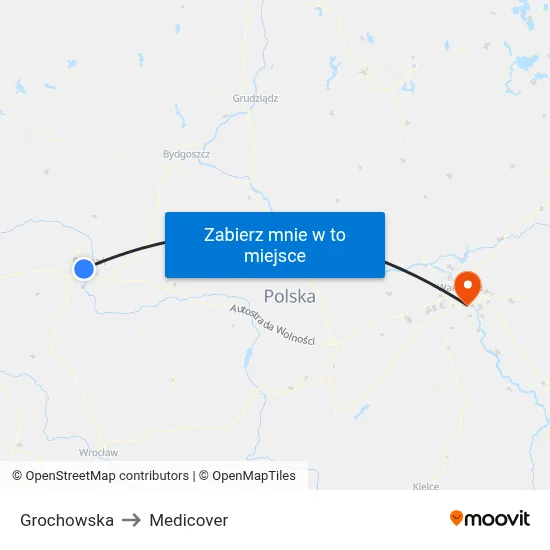 Grochowska to Medicover map