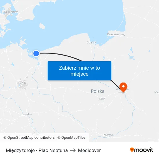 Międzyzdroje - Plac Neptuna to Medicover map