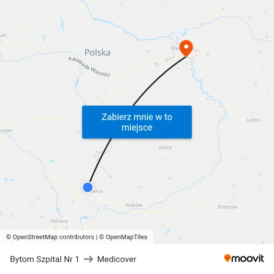 Bytom Szpital Nr 1 to Medicover map