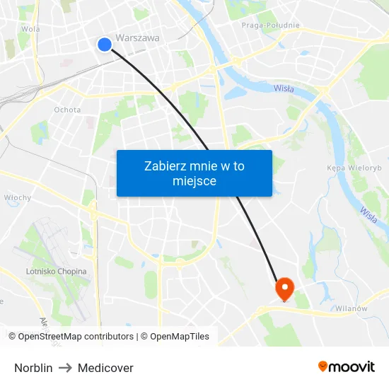 Norblin to Medicover map