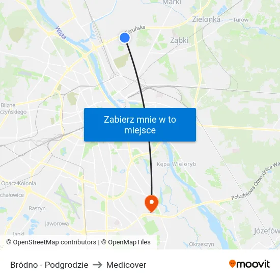 Bródno - Podgrodzie to Medicover map