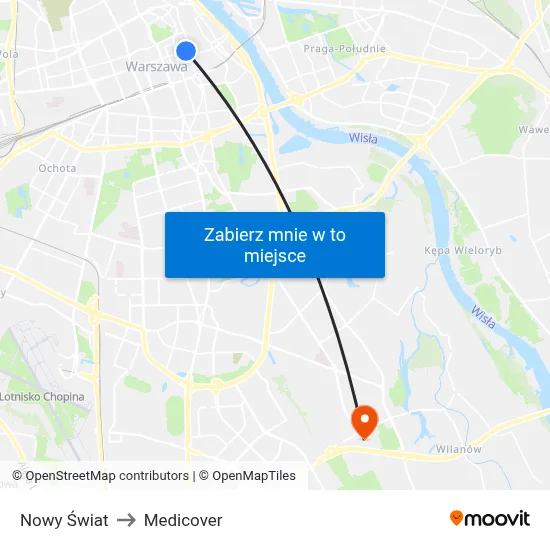 Nowy Świat to Medicover map