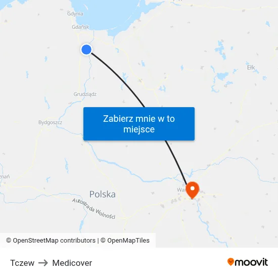 Tczew to Medicover map