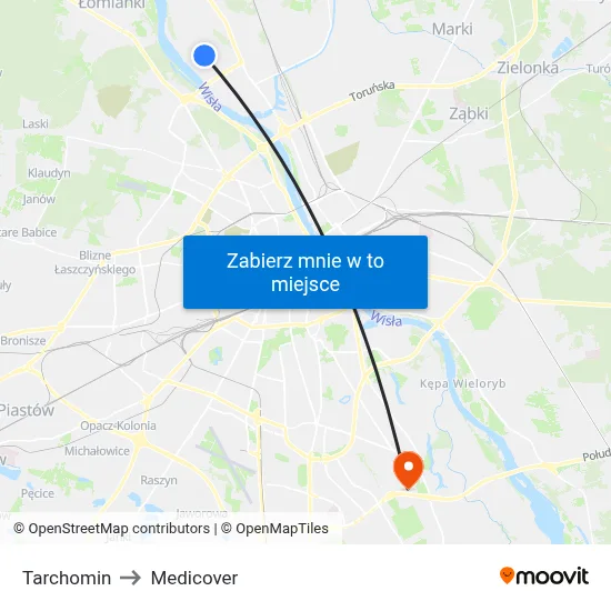 Tarchomin to Medicover map