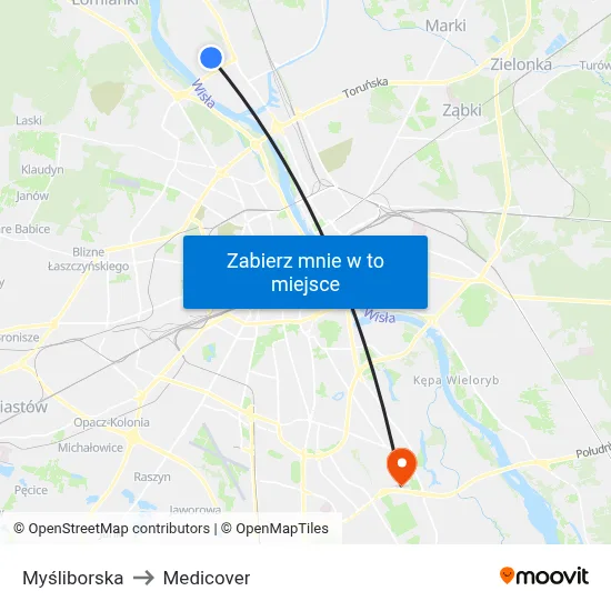 Myśliborska to Medicover map