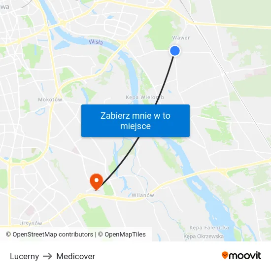 Lucerny to Medicover map