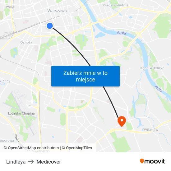 Lindleya to Medicover map