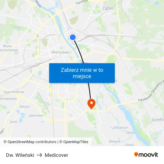Dw. Wileński to Medicover map